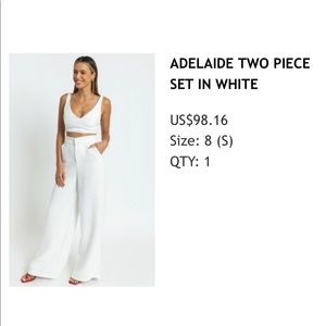 Showpo two piece jumpsuit set in white